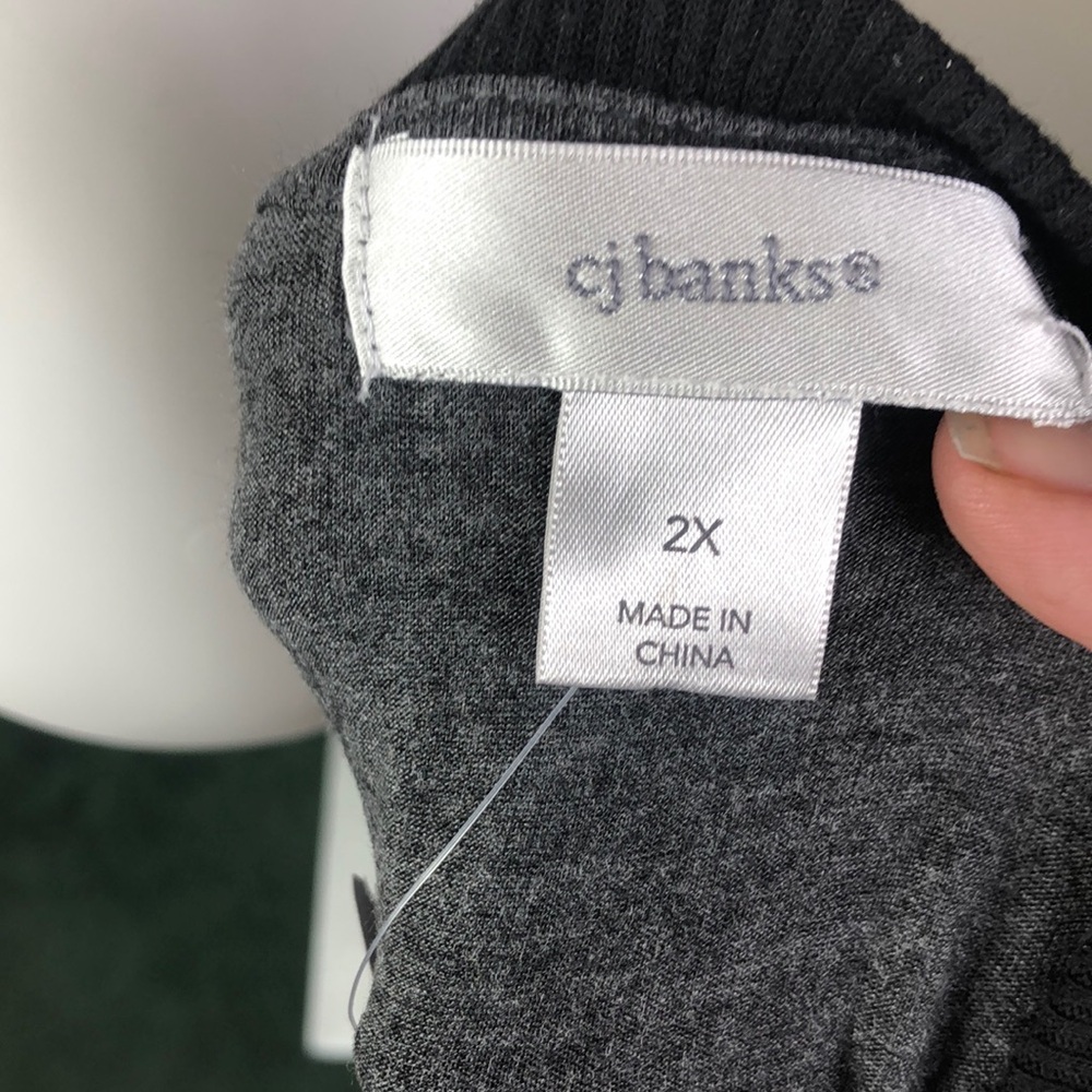 CJ Banks Mixed Media Tunic - Picture 2 of 11